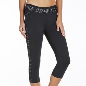 Fabletics Black Zebra Print Camacan Capri Leggings